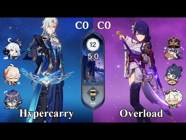 C0R1 Neuvillette Hypercarry & C0R1 Raiden Overload | Spiral Abyss 5.0 | Genshin Impact