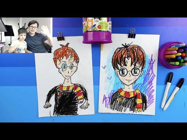 Как нарисовать Гарри Поттера - урок рисования с РыбаКти