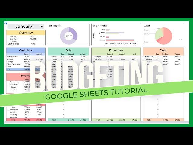 Digital Google Sheets Budget Planner