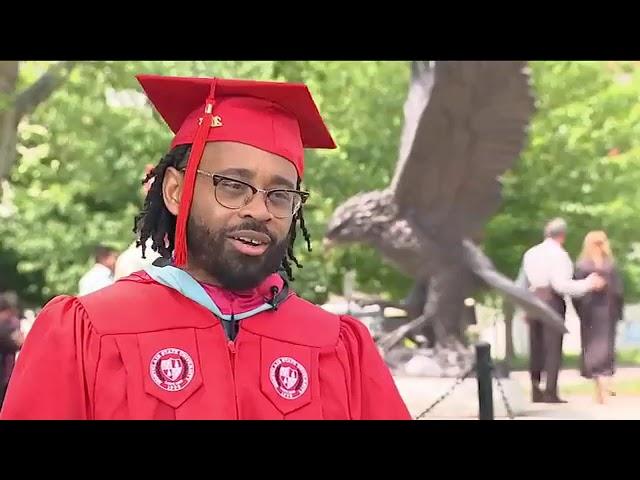 'Super dad' graduates with master's while working 3 jobs