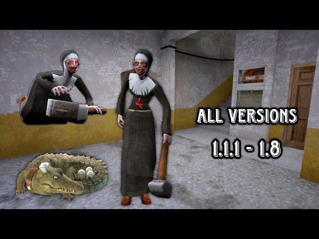 Evil Nun All Versions 1.1.1 - 1.8 Full Gameplay | All Evil Nun Versions