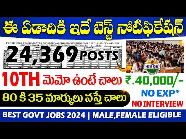 10th అర్హతతో 24,369 పోస్టులు భర్తీ | SSC Recruitment 2024 | Latest Jobs in Telugu |Central Govt Jobs