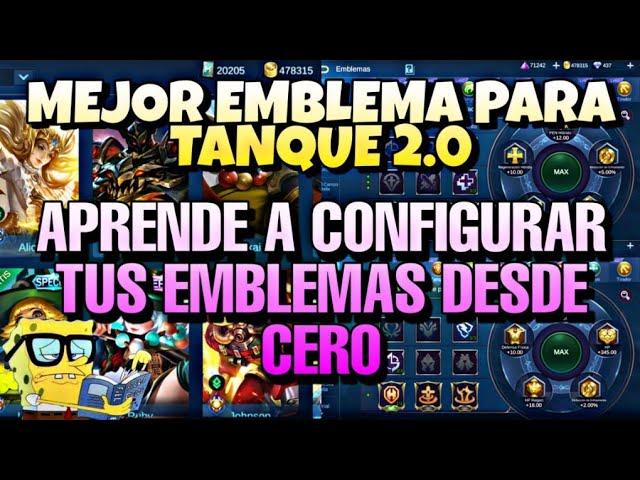 MEJOR EMBLEMA PARA TANQUE 2.0 CONFIGURA TUS EMBLEMAS DESDE 0 MOBILE LEGENDS ESPAÑOL