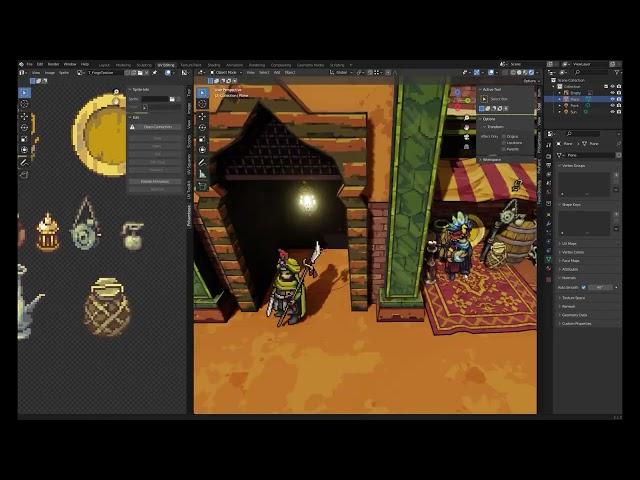 Making of: Forges of Damascus (Low Poly Pixel Art in Octopath Style)