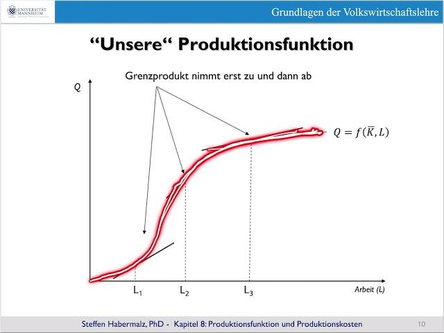 Produktionskosten: Die Produktionsfunktion