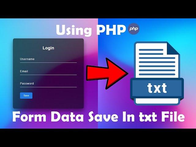 How To Form data save in text file || using php