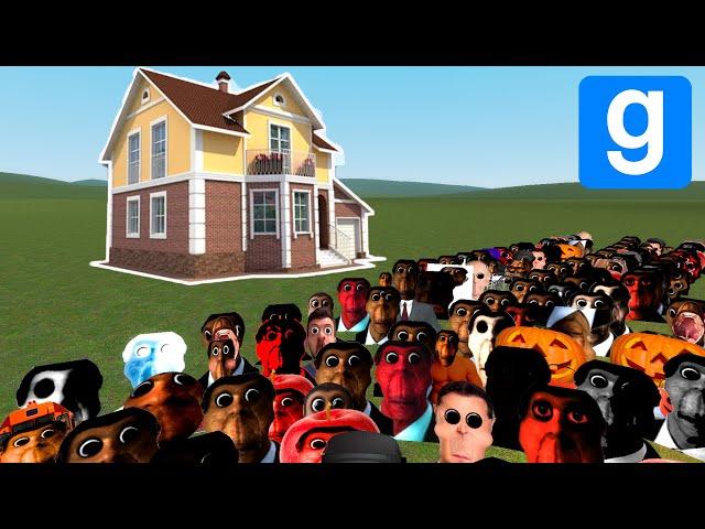 OBUNGA FAMILY VS HOUSES!! (Garry's Mod)