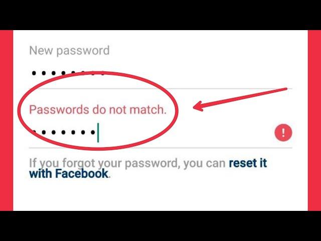Fix Instagram Passwords do no match problem solve || Password Set Nahin Hota toh kaise kare