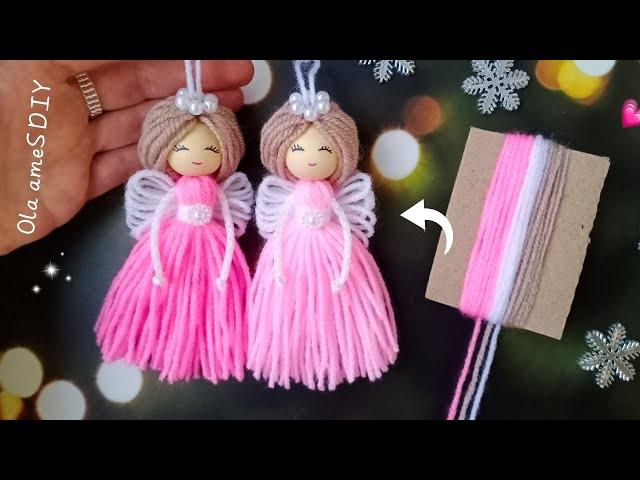  Super Easy Christmas Angel Making Idea with Yarn - You will Love It - DIY Amazing Christmas Decor