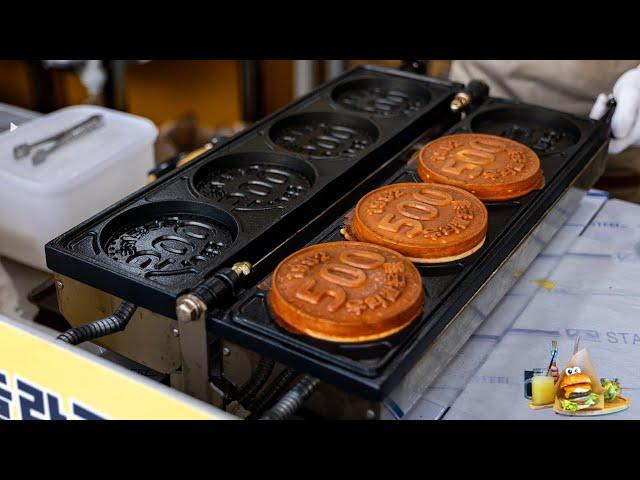  Korean Street Food - 100 % Korean Rice, 500 won Bread with 3 Flavors