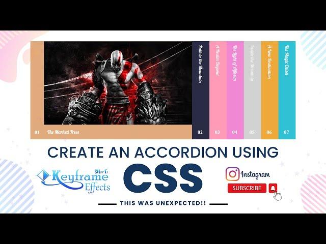 Build A Image Accordion Animation with Hover Effects Using HTML and CSS