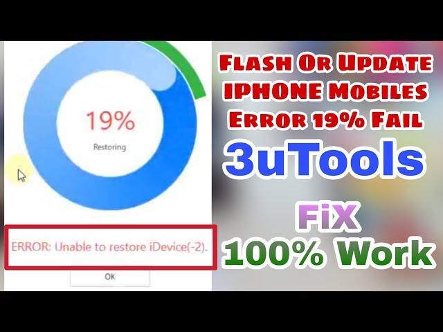 All Iphone error unable to restore idevice(-2) 3uTools Fixed 100% Flash Done