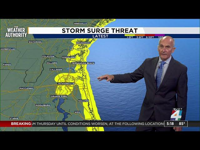 Tornado Watch through 10 pm, Storm Surge, Rain and Wind to come