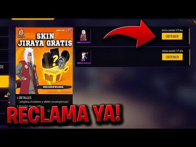 Free Fire Regala Skins JIRAYA Y MUCHOS REGALOS Evento Naruto Shippuden