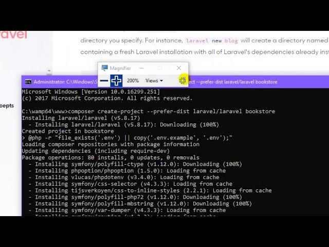 how to create laravel project via composer.