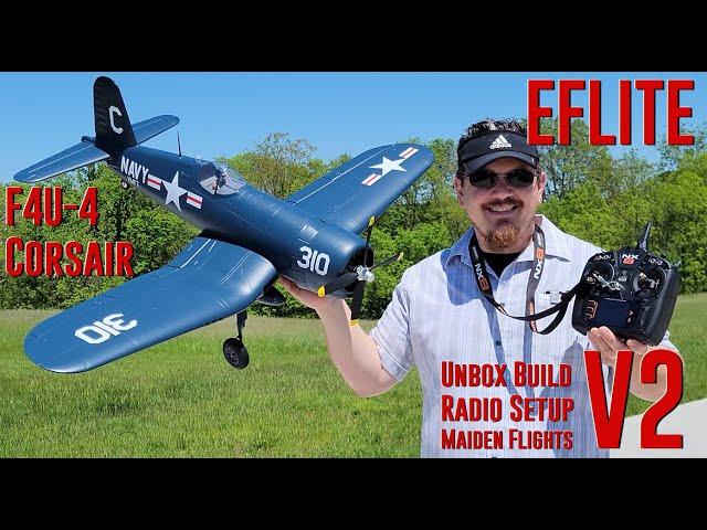 Eflite - F4U-4 Corsair V2 - 1.2m - Unbox, Build, Radio Setup, & Maiden Flights