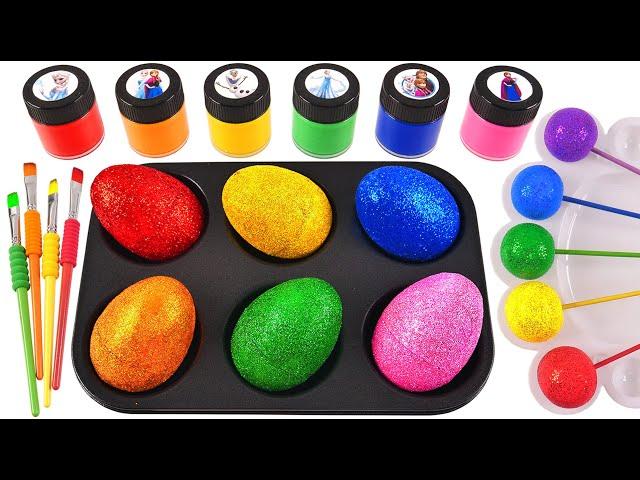 Satisfying Video l How to make Rainbow Lollipop Candy and Glossy Balls into Playdoh Cutting ASMR #57