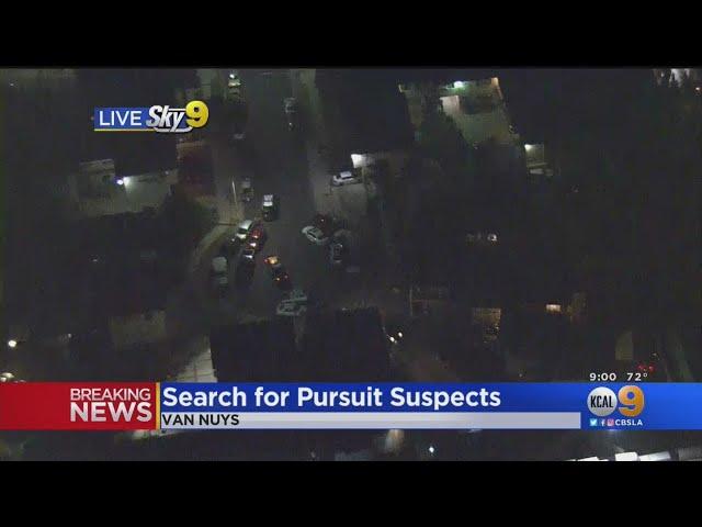 Police Search For Male And Female Pursuit Suspects In Van Nuys Apartment Complex