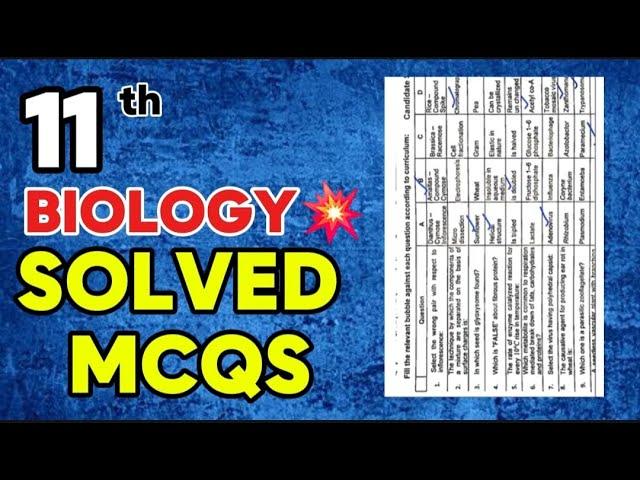 Federal board 11th biology Correct MCQS 2ND Annual Exam