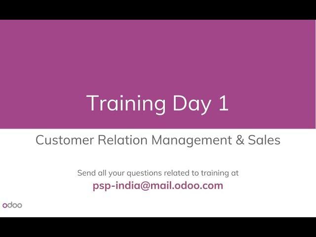 Day 1 / Odoo 9 - Functional Training in English, Online