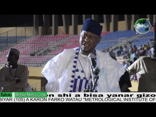 Jawabin Dr. Dikko Umar Radda kafin a fara gudanar da zaben fittar da gwani a Muhammad Dikko Stadium