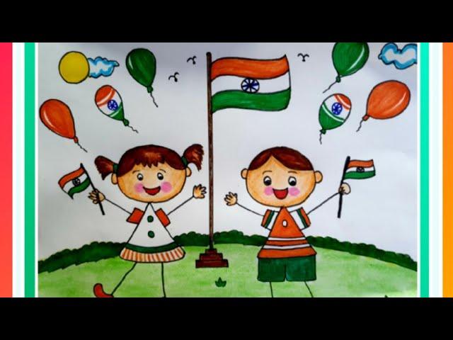 independence day drawing /easy independence day drawing / republic day drawing