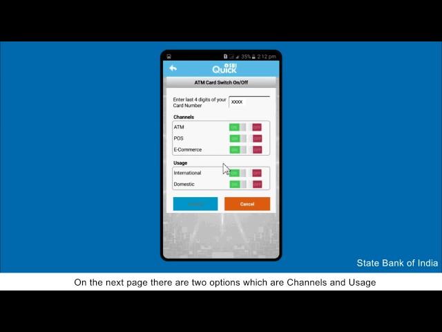 SBI Quick: Power to control your ATM Card at your Fingertips (Video Created as on November 2016)