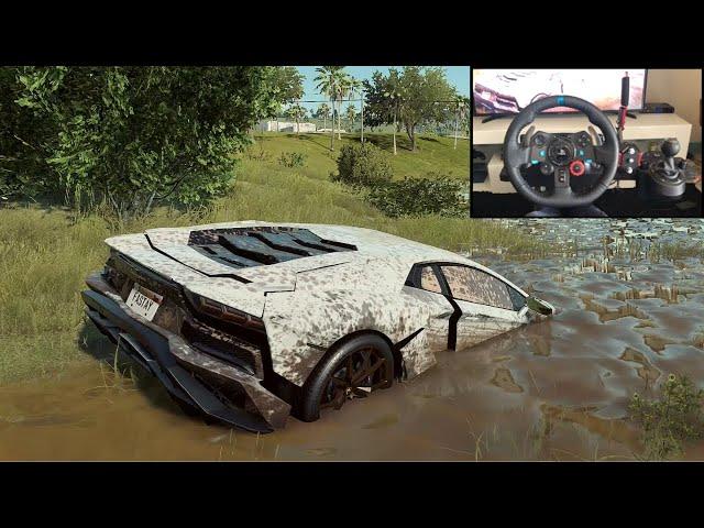 NFS HEAT Rebuilding a LAMBORGHINI AVENTADOR S - LOGITECH G29 gameplay