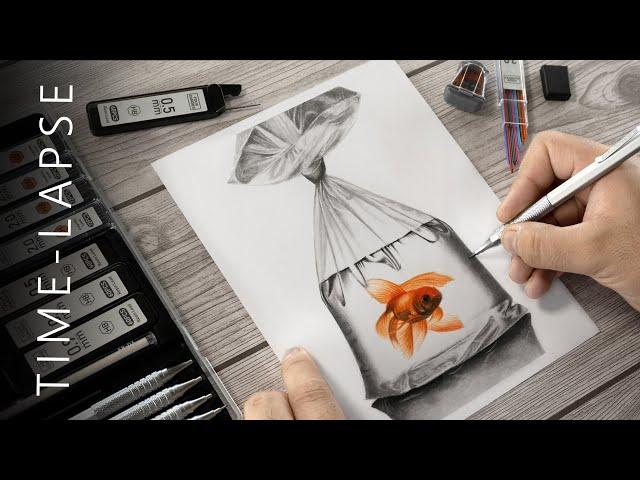 Drawing FISH in a Bag | Satisfying Time-lapse