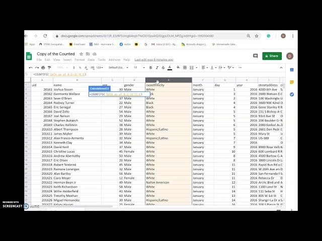 JUST 131: How to use COUNTIFS Using Google Sheets