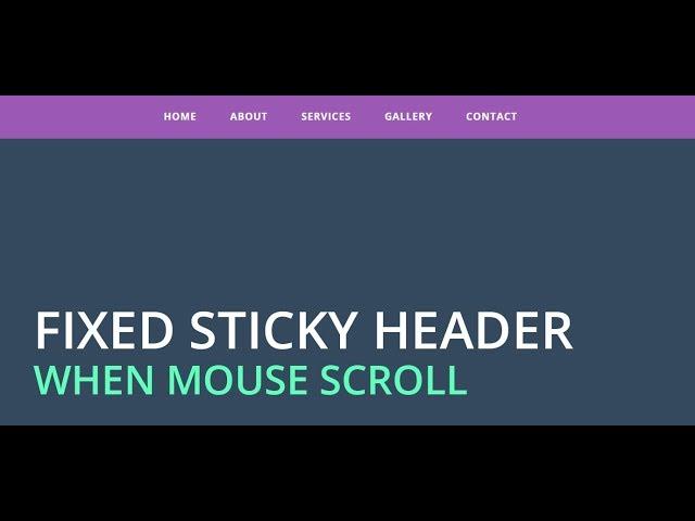 Fixed sticky header when scrolling using jQuery | Fixed Navbar on Scroll | Sticky Header on Scroll