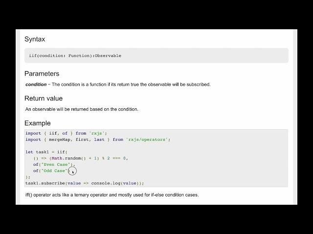 RxJs Operators Tutorial - if Operator - the essential RXJS operators  - RXJS tutorials