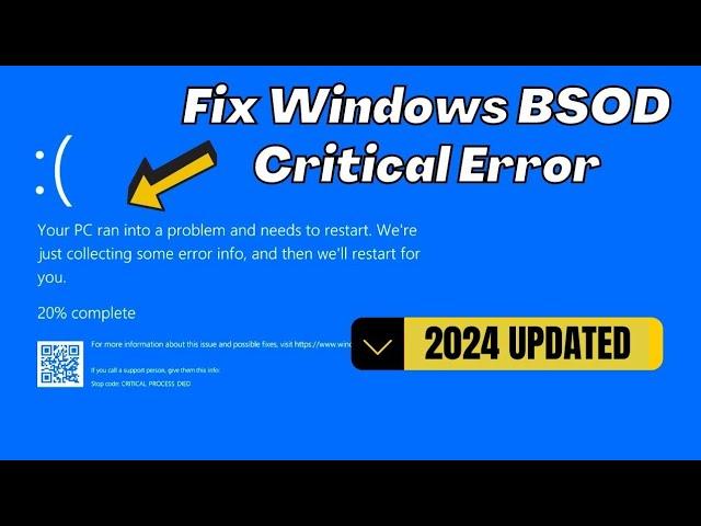 How to Fix Critical Process Died Blue Screen Error on Windows 10 &11