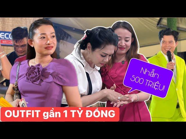 Chị Thuỳ Kim Khiết gây choáng mặc trang phục gần 1 TỶ ĐỒNG đi coi show NSMV của anh Khương Dừa??