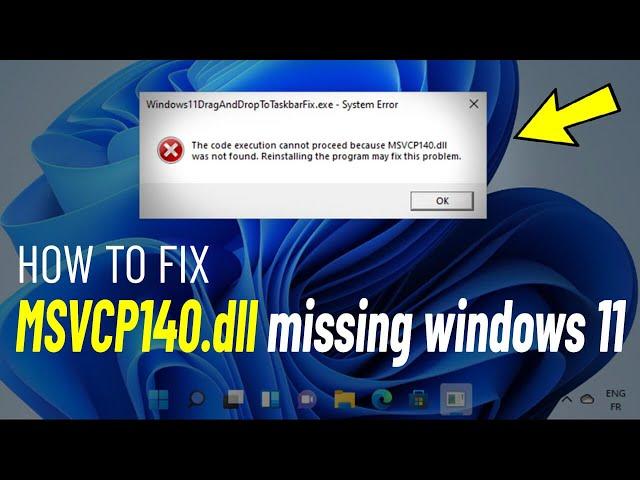 MSVCP140.dll windows 11 | How To Fix msvcp140.dll missing in windows 11