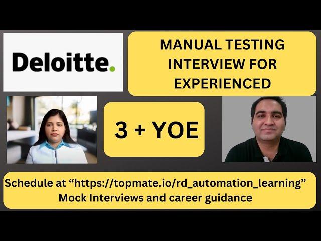 Manual Testing Interview Questions and Answers| Manual Testing Mock Interview for Experienced