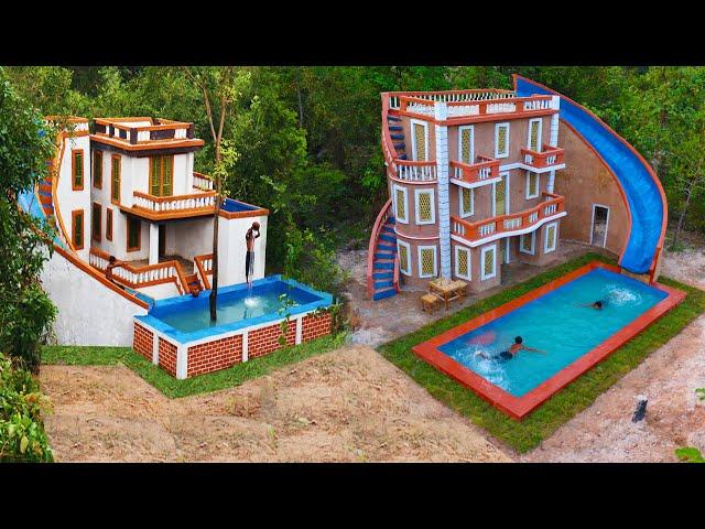 How To Build Creative Top 2 Video Wonderful Mud Villa With Water Slide Park To Swimming Pool