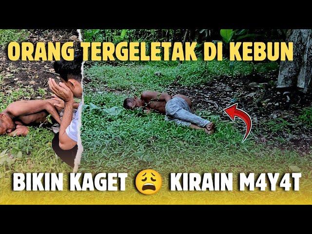 BIKIN KAGET DIKIRA M4Y4T  ORANG TERGELETAK DI TENGAH KEBUN.