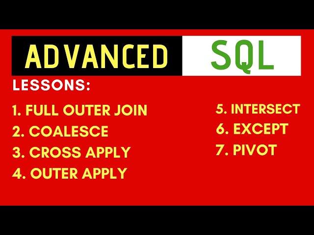 Advanced SQL Tutorial