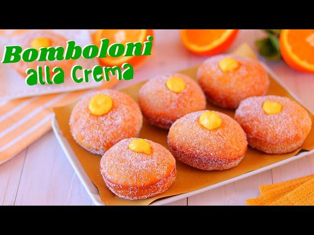 BOMBOLONI RIPIENI DI CREMA ALL'ARANCIA Ricetta Facile  Custard Filled Donuts - Krapfen