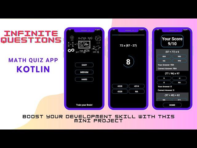 Android Project For Beginners || Math Quiz App || Android Studio