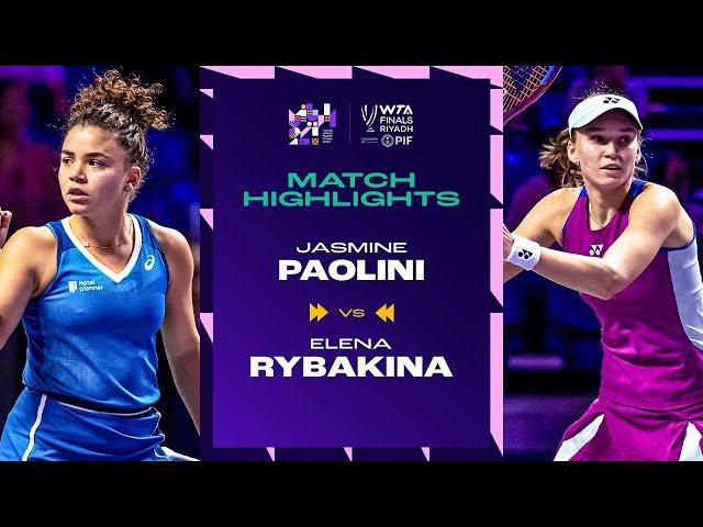 Jasmine Paolini vs. Elena Rybakina | 2024 WTA Finals Riyadh Group Stage | Match Highlights