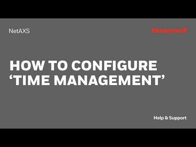 How to Configure 'Time Management' on NetAXS 123