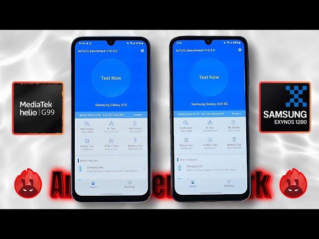 Samsung A15 vs Samsung A25 Antutu Comparition | Helio G99 vs Exynos 1280