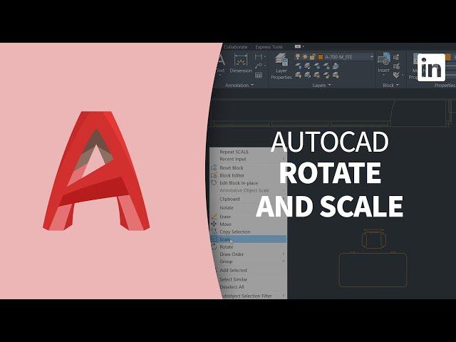 AutoCAD Tutorial - Using ROTATE and SCALE