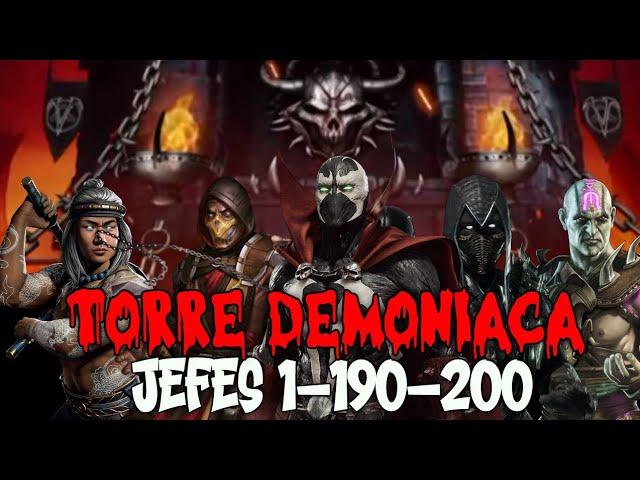 TORRE DEMONIACA NORMAL JEFES 1-190-200 PELEA CON LOS BOSS 200/MORTAL KOMBAT MOBILE