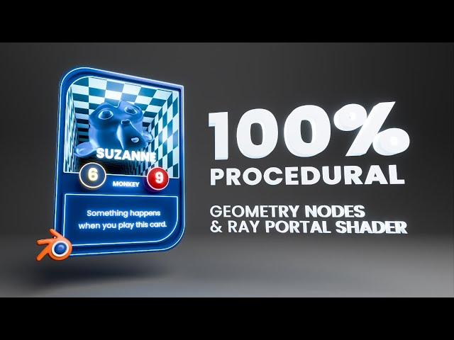 3D Card - Geometry Nodes & Ray Portal Shader - Blender Tutorial (Template)