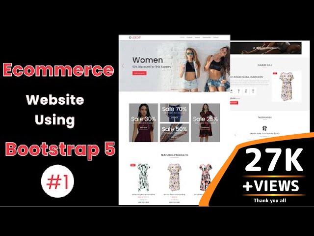 Responsive E-Commerce  Website Using Bootstrap 5 | Bootstrap 5 Responsive Website Design E-Commerce