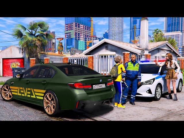 ОПЕРСКАЯ ЕЗДА В GTA 5 - ДПС ОСТАНОВИЛИ НА BMW M5 CS ЗА ЕЗДУ БЕЗ ПРАВ! КАТАЮ ДЕВУШКУ НА M5 CS! ВОТЕР