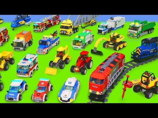 Excavator, Tractor, Fire Truck, Garbage Trucks & Police Cars Toy Vehicles for Kids
